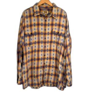 The Foundry 100% Cotton Soft Western Flannel Button Front Shirt Sz 3XLT